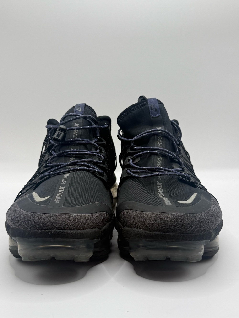 Nike Womens Black and Dark Gray VaporMax Trail Sneakers